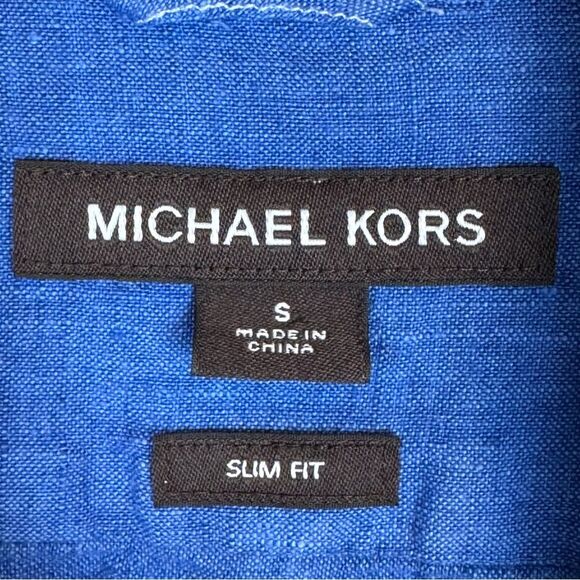 Michael Kors Ombré Blue Linen Shirt S - Picture 3 of 8